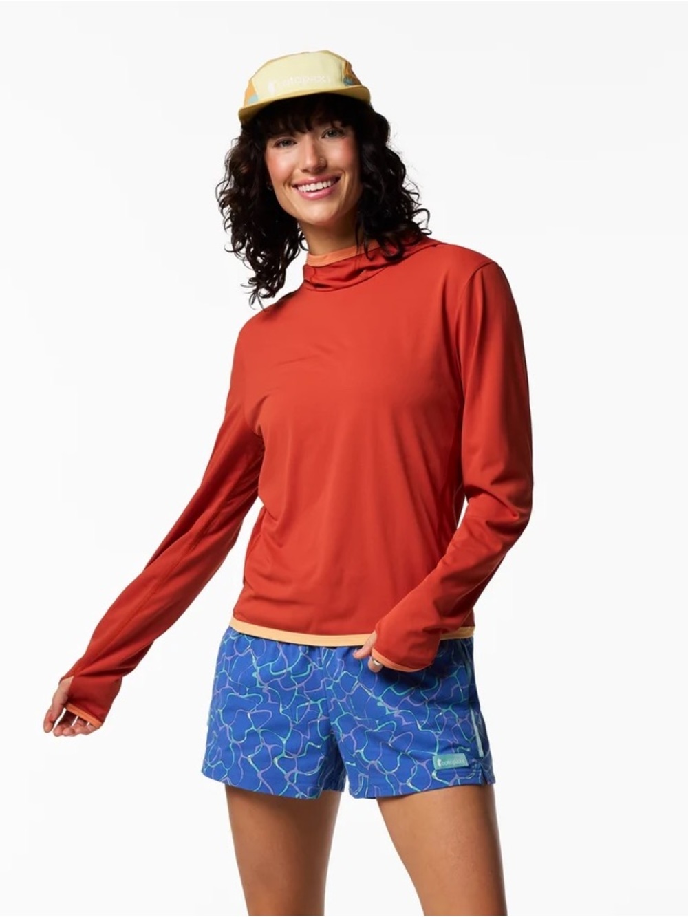 cotopaxi Sombra Sun Hoodie in Rust Orange